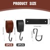 VARKAGE S Hooks Black with Leather Loop, Pack of 6