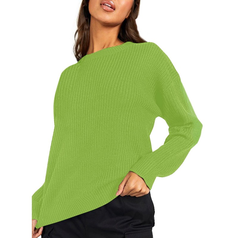 Urban CoCo Women's Solid Long Sleeve Crew Neck Knitted Pullover