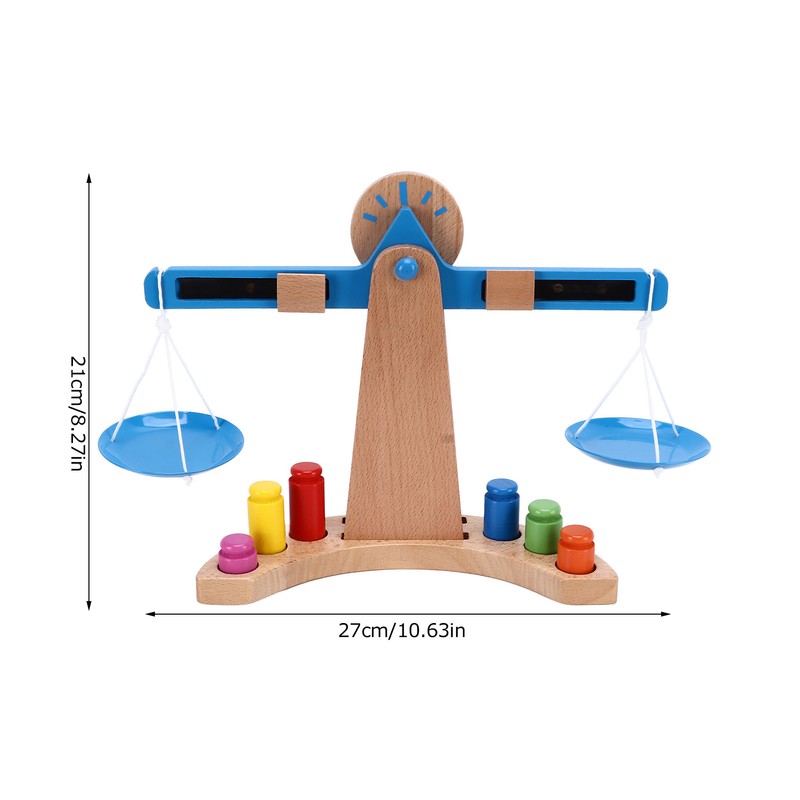 Wooden Weighing Scale Toy Set Educational Balancing Scale Toy Math