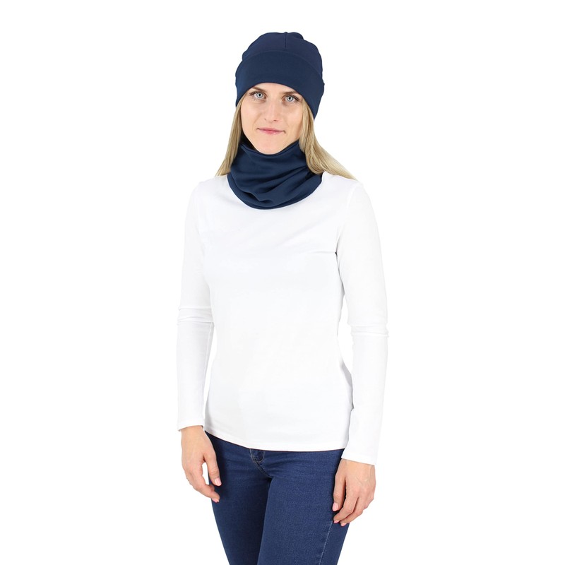 Alkato Unisex Beanie Hat and Scarf Set Plain, Ribbed fabric