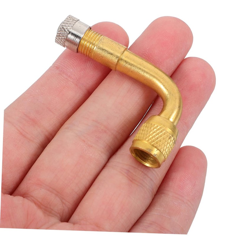 ULTECHNOVO 2PCS Angled Brass Tire Valve Extension Adapter for Quick