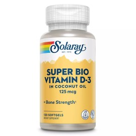 SOLARAY Vitamin D3 5000 IU Supplement 120 Count Essential for Bones and Immunity