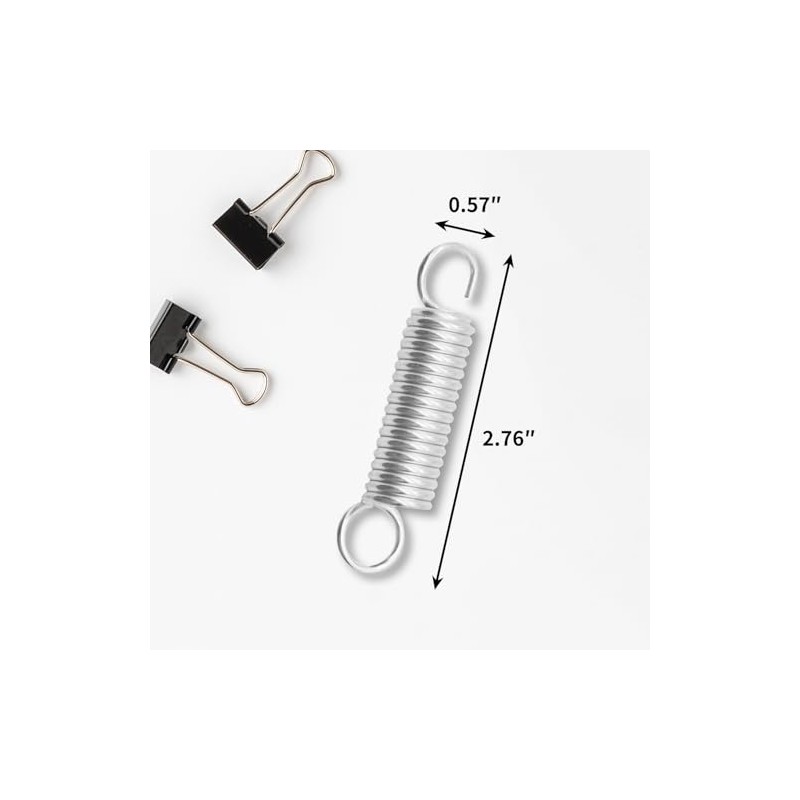 QUETTO Extension Springs, Stainless Steel, Dual Hook Ends, 4 Pieces