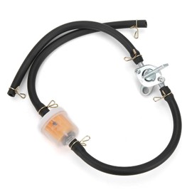 6mm Inline Fuel Tank Tap Filter Tube with Fuel Tap Switch Shut-off Valve, Universal for ATVs, Dirt Bikes, Flexible, High Quality Filter Element