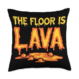 The Floor is Lava Boys Girls Playtime Throw Pillow