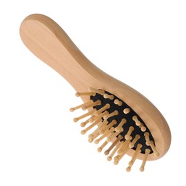Healeved Massage Comb Mini Hair Brush Tooth Hair Detangler Comb Scalp Bristle Hairbrush Massager Curly Hair Massage Brush Anti Hairdressing Straighten Shampoo Wide Wooden Light Brown
