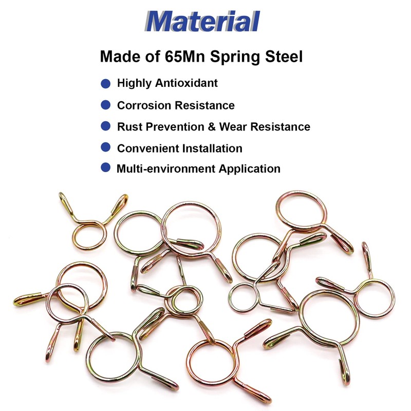 Tnisesm 310Pcs 5-13mm 9 Size Spring Clips Clamps Assortment Kit,