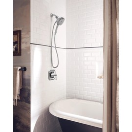 Moen Ronan Chrome Single-Handle Modern Shower Faucet with Square Handheld Rain Shower Spray Head Featuring Magnetix, Valve Included, 82023