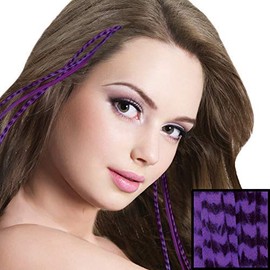 Mia Clip-n-faux Feathers Animal Friendly Clip On Fake Feather Extensions for Women, Teens, Girls, Dress-up - Purple