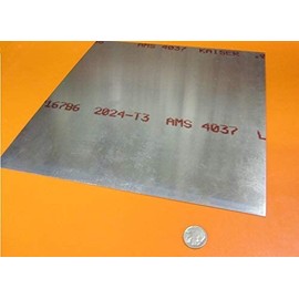 2024-T3 Aluminum Sheet .032" Thickness x 12" Width x 12" Length 1 Pc