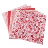 7Pcs Fat Quarters Fabric Bundles, 19.7 × 19.7 in Red Flowers Cotton Fabric Bundle Precut Fat Squares Sheets for DIY Patchwork Sewing Quilting Crafting