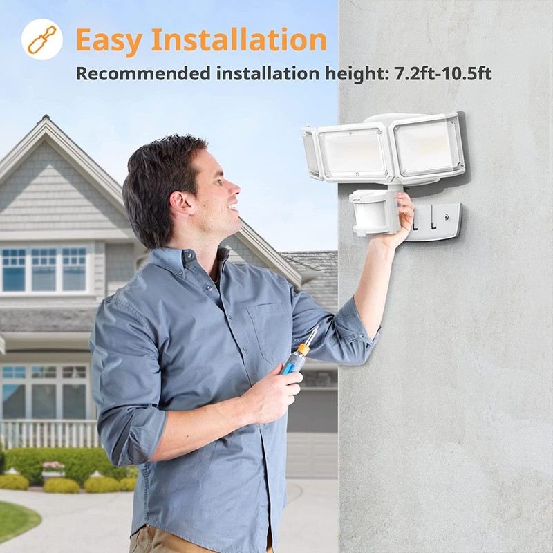 LEPOWER Battery Powered LED Flood Light Outdoor,1500LM Motion Sensor Security