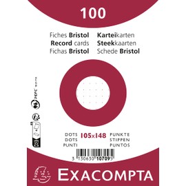 Exacompta 10709E - 100 F.Bristol 105x148 blanc dots /s film