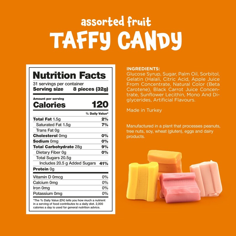 Funtasty Fruit Taffy Candy, Assorted Flavors, 2.2-Pound Bag (About 240