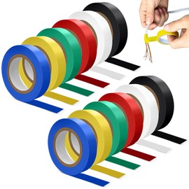 XSHAO® Pack of 12 Coloured Insulation Tape, 16 mm x 20 m Electrical Tape, Insulating Tape, Waterproof PVC Tape for Wire Projects, Insulation and Repair of Broken Wires