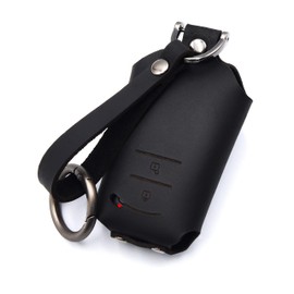 NONINA Genuine Leather Key Case, Made in Japan for Toyota Harrier, Land Cruiser, Crown, Prius, Corolla Cross, Yaris Cross, Smart Key, Power Saving, Radio Waves, Relay Attack Countermeasure, Black