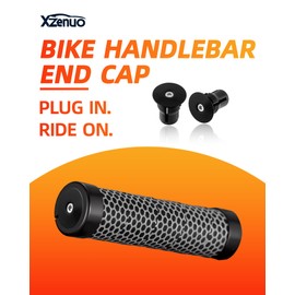 Xzenuo Aluminium Handlebar End Caps - Lightweight & Robust Road Bike Bell Handlebar Plugs for Mountain Bike, MTB & Road Bikes, Bike Handlebar Bar End Plugs Compatible with 17-23.5 mm Handles (Silver)