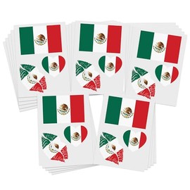 World Flag Temporary Tattoos / 75 tattoos/Select from 25 Countries/Great for Sporting Events & National Holidays (Mexico)