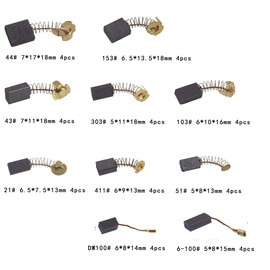 RICHERI 60 Pcs Electric Motor Carbon Brushes 10 Different Sizes for Replacement Repair Power Tool Part