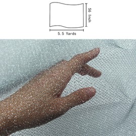 Glitter Tulle Fabric 56 Inch by 5.5 Yards Fabric Tulle Bolt for Wedding Christmas Decorations DIY White Tutu Baby Shower Table Skirt Ceiling Decor Birthday Party Craft Supplies-Black