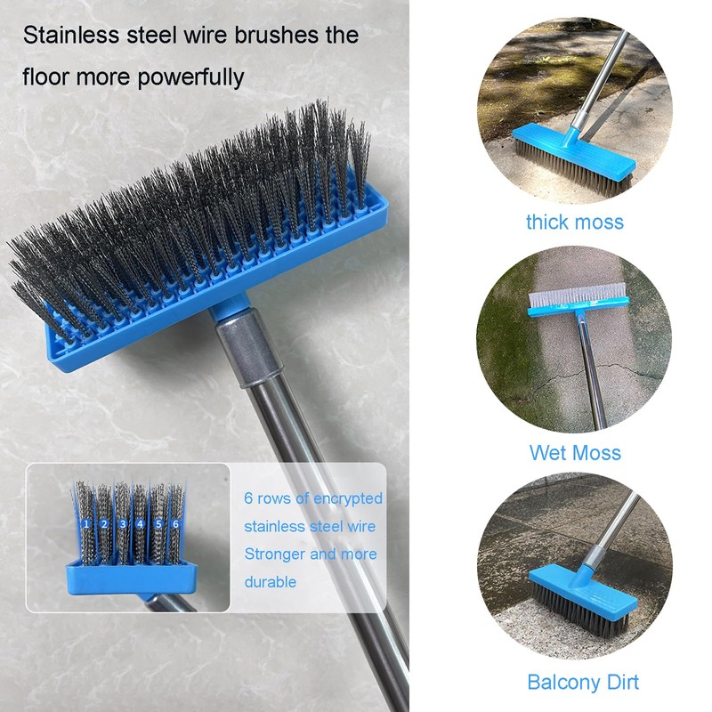 Xifando 65" Long Handle Pool Brush - Heavy Duty Stainless