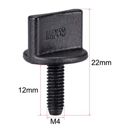 uxcell M4 x 12mm Thumb Screw Bolt Hand Driven Spade Nylon Plastic Screws Metric Thread for RC Model Aircraft 10 Pcs
