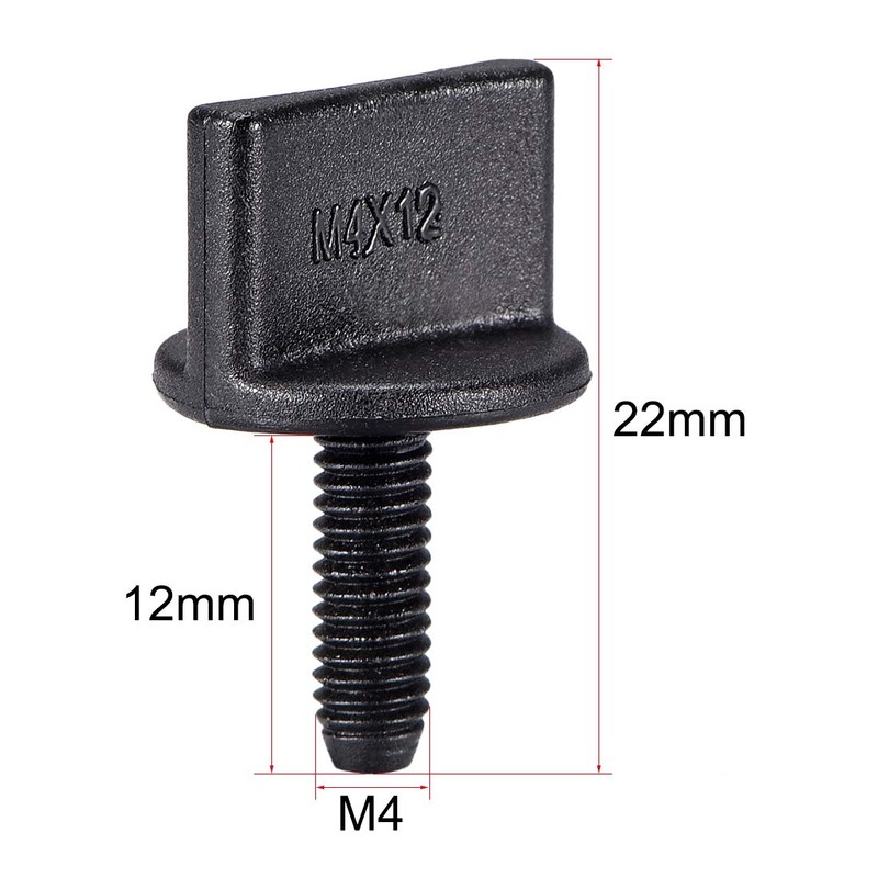 uxcell M4 x 12mm Thumb Screw Bolt Hand Driven Spade