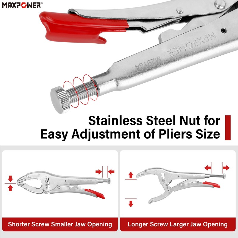 MAXPOWER 250 mm Grip Pliers 50-100 mm Opening Capacity Four