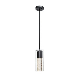 US Instock Luxury Nordic Bedside Hotel Island Light Pendant Lamps Crystal Simple Black Iron Hanging Bar LightsShade color: Matte Black, Design Style: Minimalist, Lamp Power(W): 50, Product Size: W: 5-1/8" x H: 62-5/8" Max Height