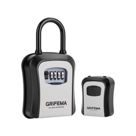 GRIFEMA GA1003-2 Key Safe Box, Lock Box, Key Cabinets with Hook, for Home, Office, Grey