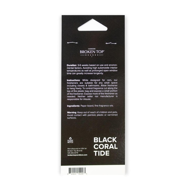 Black Coral Tide Car Air Freshener, Pack of 4