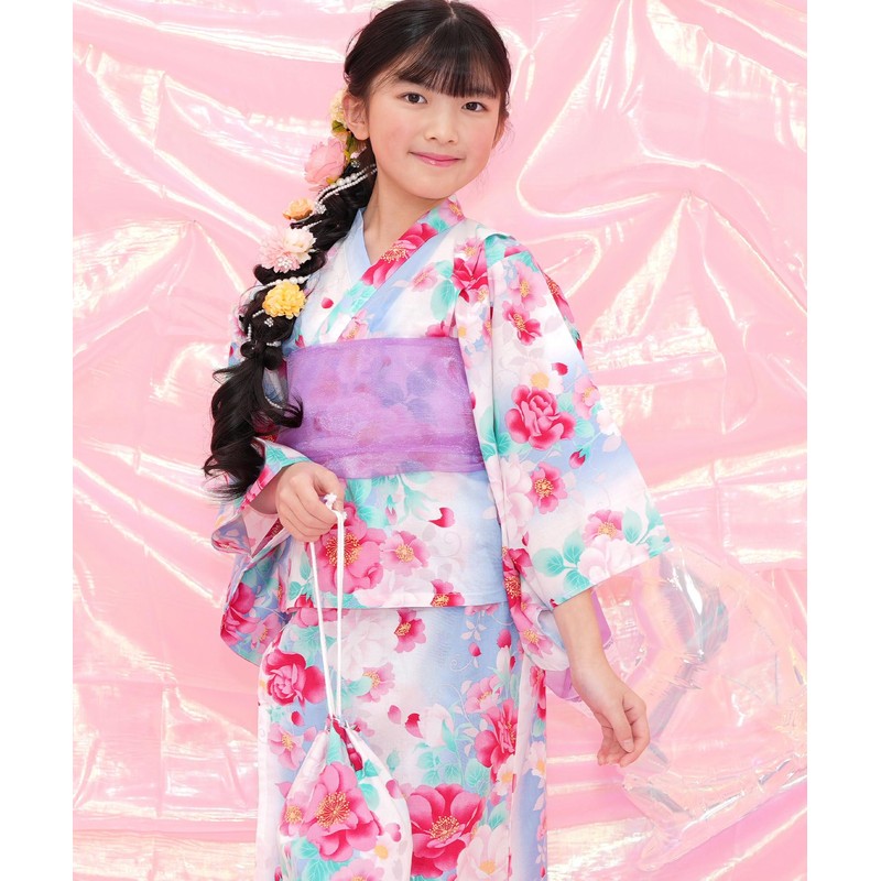 Bee saa01400 3-Piece Kids’ Yukata Set, Girls, Summer, Easy to
