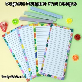 Yajesy 4 Pack Magnetic Shopping List Pad for Fridge, To Do List Pad Totally 200 Sheets Tear off Magnetic Notepad for Fridge, 20 x 8.8 cm