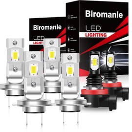 Biromanle Compatible with Ram ProMaster 1500 2500 3500 (2014-2022) H7 High Beam +H7 Low Beam +H11 Fog Light bulbs Kit; 400% Brightness 16000LM 6000k white light,Interior lights Bulbs(Pack of 6)