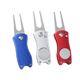 3 Pcs Golf Tools Divot Tool Divot Repair Tool Ball Markers Turf Aluminum Handle Stainless Steel