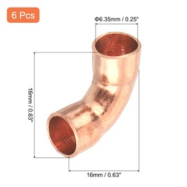QUARKZMAN 12 pieces 6.35 mm copper pipe bend, press fitting copper with seals for drinking water and gas pipes