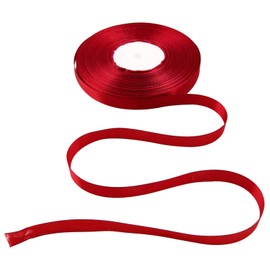 HARSKIYER 100 Yards 5/8 Inch Red Satin Ribbon, Solid Fabric Ribbon Roll for Gift Wrapping, Floral Bouquets, Wedding, Party, Hair, Decoration, Bow and Craft