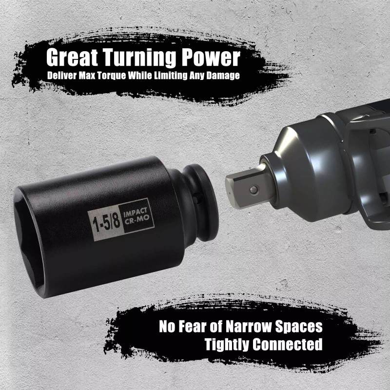 FS TOOL 8PCS 1/2"Dr. Deep Impact Socket Set-SAE, 1-9/16" to