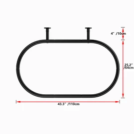Sikaiqi Aluminum Alloy Oval Shower Curtain Rod Hoop Square Shape Bathroom Rod for Clawfoot Tub Free Standing Tubs (Black)