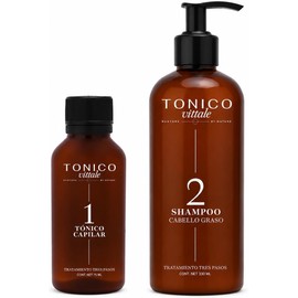 Tonico Vittale Kit 2, Tónico Y Shampoo Para Cabello Grasoso Crecimiento, Reparación Y Fortalecimiento Capilar Hidratación Y Suavidad Fórmula Ingredientes Naturales sin Parabenos Unisex