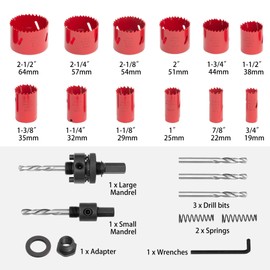 RKK 20 PCS Hole Saw Kit, HSS Bi-Metal Hole Cutter with Pilot Drill Bit for Wood Plastic and Metal (Bi-Metal)