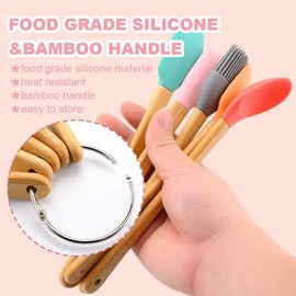 EOUIAV 5 Piece Kitchen Spatula Pastry Brush, Children's Kitchen Utensils Spatula Set