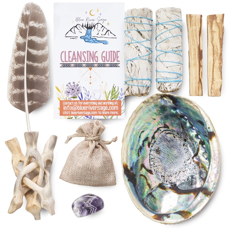 Blue River Sage Smudging & Energy Cleansing Kit with Amethyst,