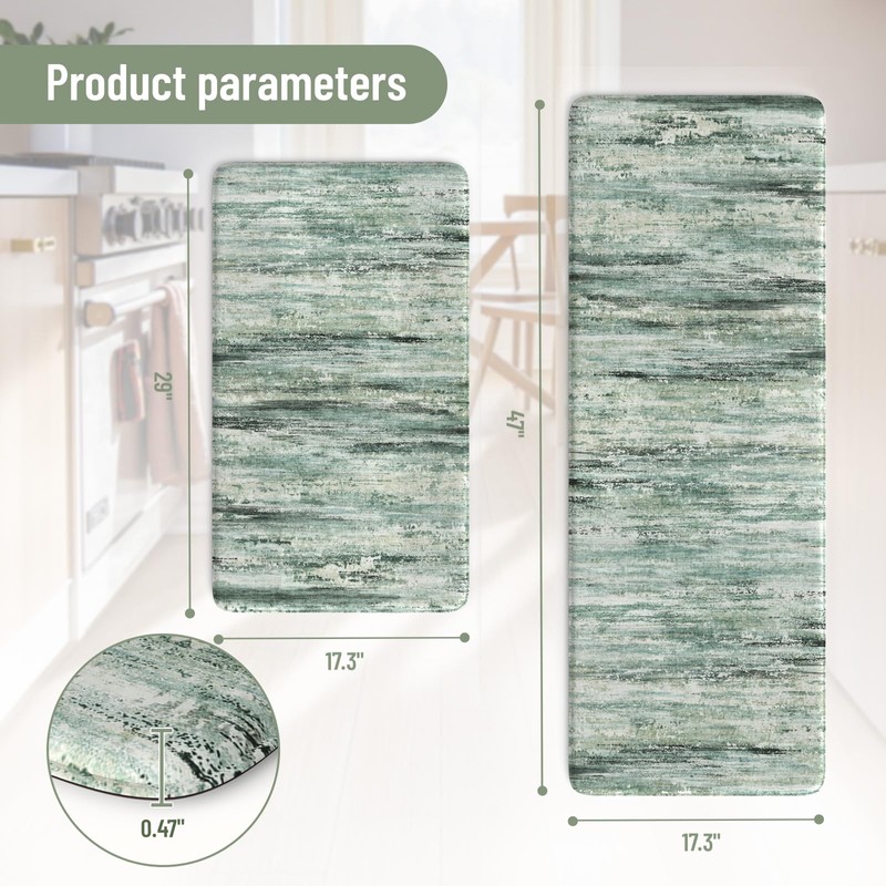 KIMODE Kitchen Mats Cushioned Anti Fatigue, Abstract Kitchen Rugs Sets