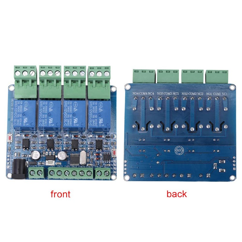 Reliable 4-Channel Relay Module Board with AKLOSIPY 8S103F3 Controller and