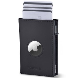 SF SCOFIELD Duality Airtag Wallet with Coin Compartment, Wallet for 8-10 Cards, Men's Wallet with RFID Protection, Slim Wallet, Smart Wallet, Card Case with Air Tag Compartment, Wallet, Black - Matte