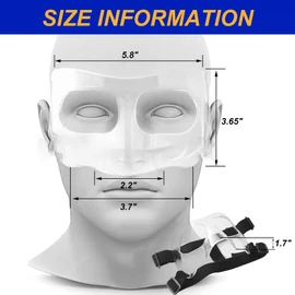 Fenduoer Nose Guard for Sports, Broken Nose, Adustable Face Mask with Foam Padding for Men and Women,Adult,Baseball,Football,Softball Face Guard(Clear Full Face)