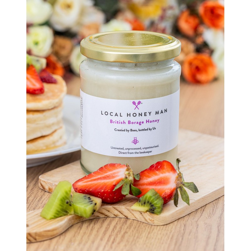 Local Honey Man British/Local Unpasteurised British Borage Honey, 340g