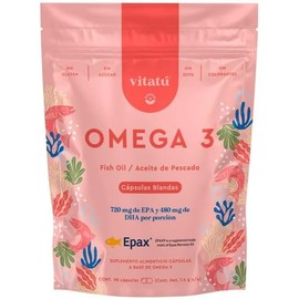 Vitatú  Omega 3 Aceite de Pescado, 1200 mg EPA  DHA, 90 cápsulas blandas, Patente EPAX, Origen Noruego, Suplemento Alimenticio, Omega 3 sin olor