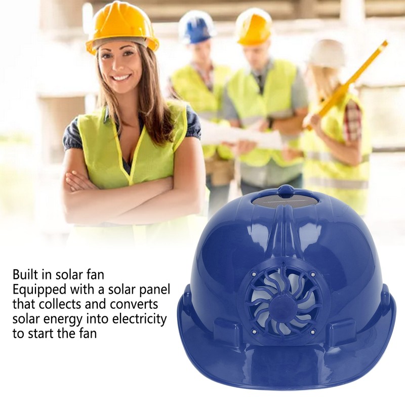 Hard Hat with Solar Fan Plastic Ventilated Safety Helmet Breathable